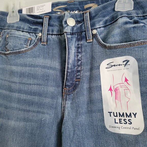 Seven7 Jeans Women's 6 Blue Denim Tummy Slimming Straight Leg Pants NWT - Picture 5 of 6